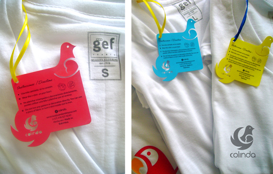 Diseño de etiquetas para camisetas turísticas