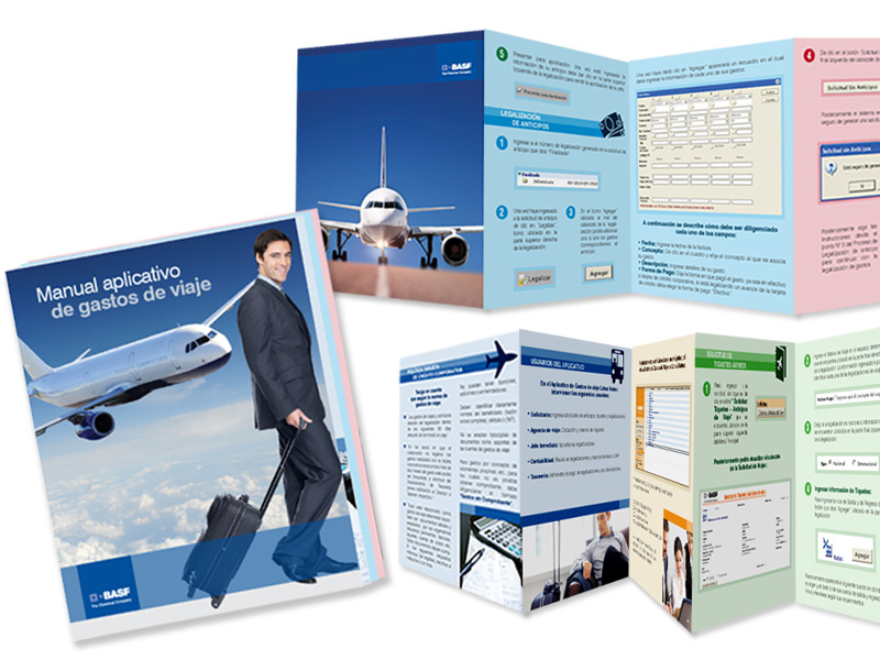 Plegable de bolsillo, Manual instructivo de viajes BASF QUÍMICA, CRÉDITOS: HASPEKTO