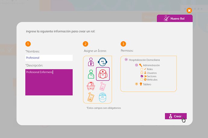 Para esta app creé un banco de íconos propios, reforzando la estética e identidad de la marca, además de facilitar las tareas del usuario y permitiéndole parametrizarlos y personalizarlos de acuerdo a su intención.