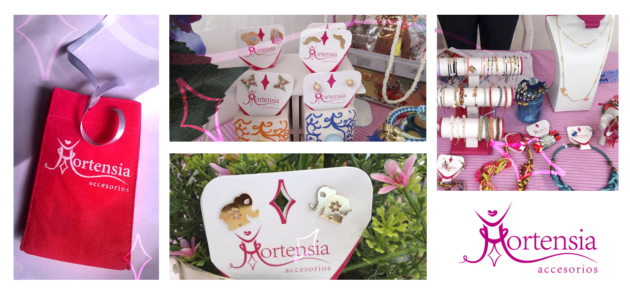 facebook - Diseño de etiquetas "Hortensia accesorios" - Mercado de Usaquén (Bogotá): "Carpe Diem".