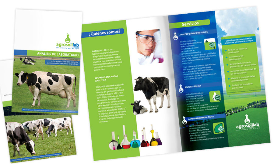 Cuartilla diagramación servicios Agrosoilab, CRÉDITOS: HASPEKTO