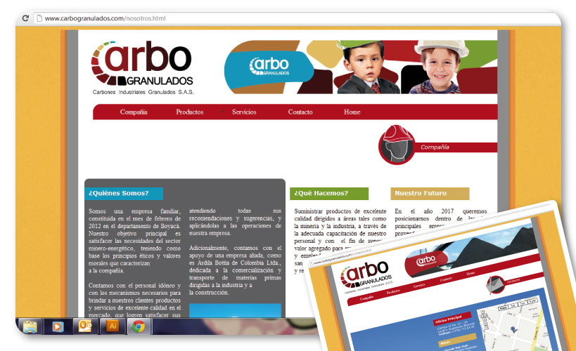 Diseño Logo y web www.carbogranulados.com